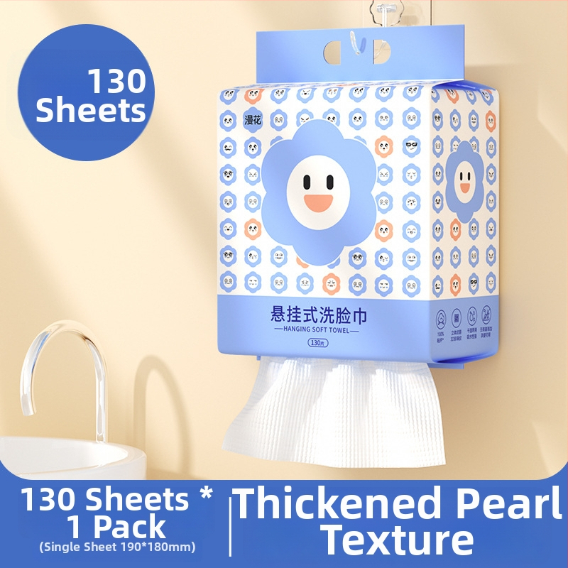 Manhua Ühekordsed näopuhastus salvrätikud, seinale kinnitatavad, eriti paksud, 130 lehte, 100% viskoos, suurus 19×18 cm, 350 g/tk