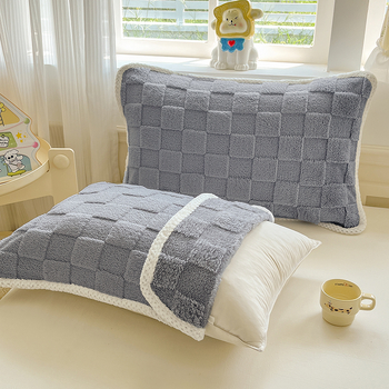 Párnahuzat korall fleece-ből és bolyhos flanelből, egy párnának — Fushini, minősített termék