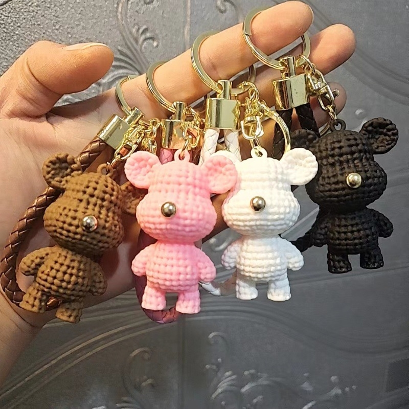 Mīkstas gumijas lāču karikatūras atslēgu piekariņš ar 3D piekariņu, individuāli iepakots – Red Craft