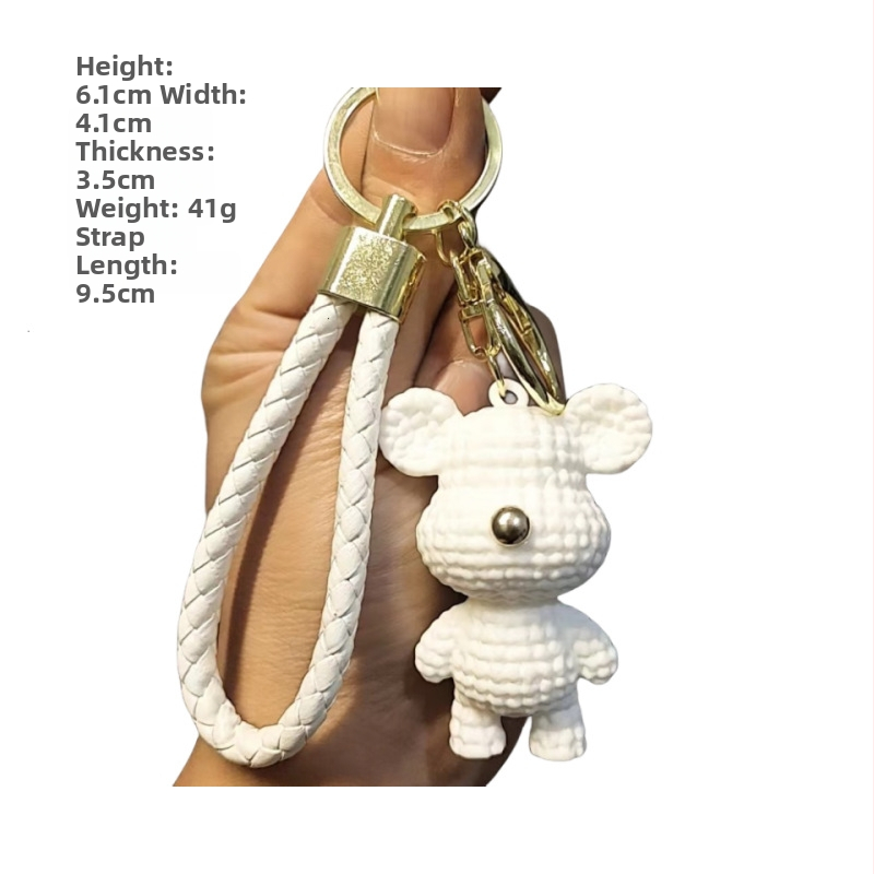 Mīkstas gumijas lāču karikatūras atslēgu piekariņš ar 3D piekariņu, individuāli iepakots – Red Craft