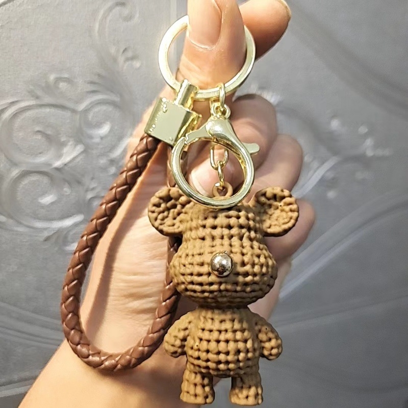 Mīkstas gumijas lāču karikatūras atslēgu piekariņš ar 3D piekariņu, individuāli iepakots – Red Craft