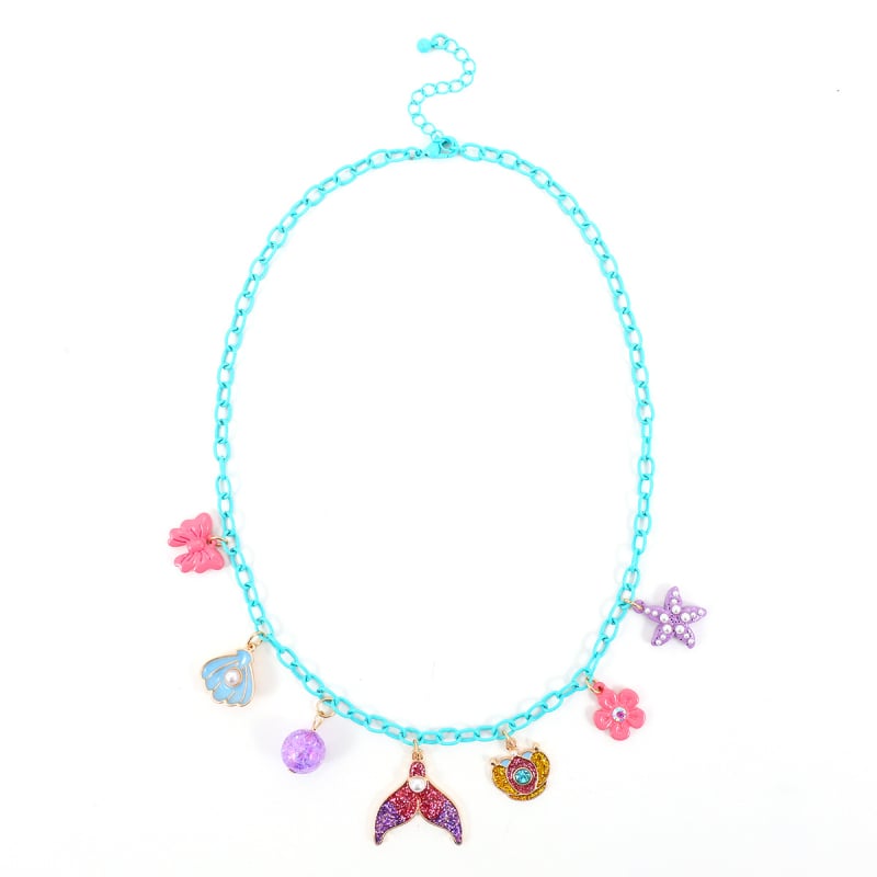 Laste 3D sulamist ripatsidega kaelakee ja käeketi komplekt tilkuva õli viimistlusega: merineitsi, ükssarv, liblikas; eraldi pakendamine; Ookeani muinasjuttude sari