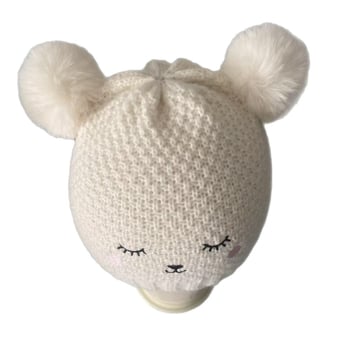 Gyerekeknek kötött sapka fülükkel — tél, kupola alakú, peremes szél, gyapjú és akril anyag, melegen tart