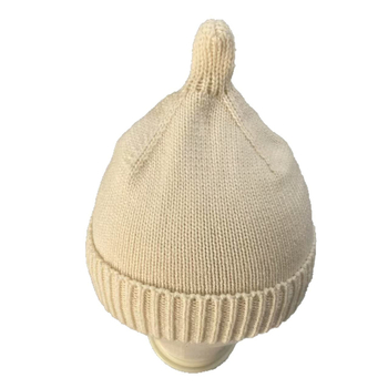 Gyerekeknek kötött sapka fülükkel — tél, kupola alakú, peremes szél, gyapjú és akril anyag, melegen tart