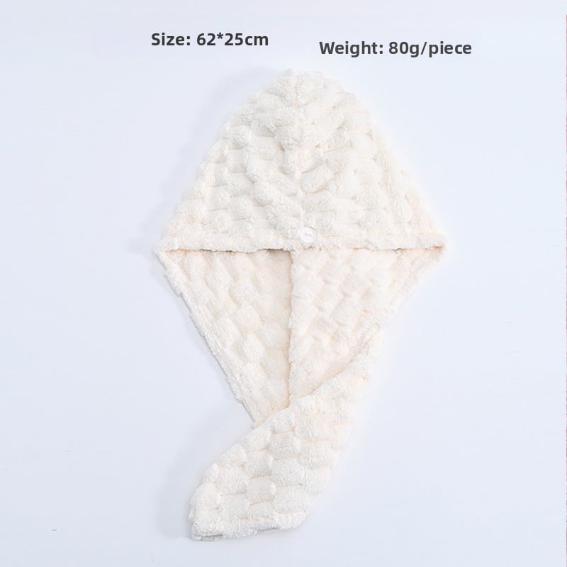 Kapica za sušenje kose za žene – snažna apsorpcija, brzo sušenje, zgušnjena konstrukcija; Coral Fleece; 80–99 g.