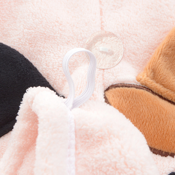 Macskás hajszárítós sapka, korall polár anyag, abszorbeáló háromszög fejkendő, testreszabható