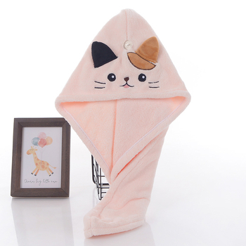 Macskás hajszárítós sapka, korall polár anyag, abszorbeáló háromszög fejkendő, testreszabható