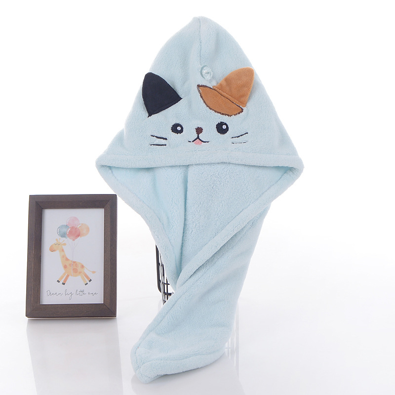 Macskás hajszárítós sapka, korall polár anyag, abszorbeáló háromszög fejkendő, testreszabható