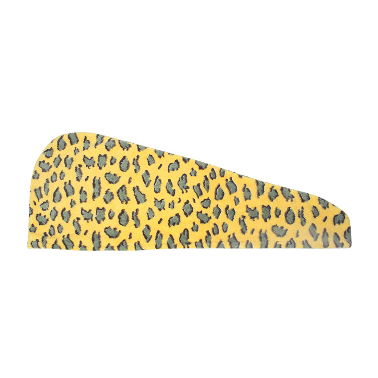 Kapa za kosu za tuširanje - Leopardov uzorak, mekana apsorpcijska Coral Fleece tkanina, Jacquard, 100–119 g, Anrou
