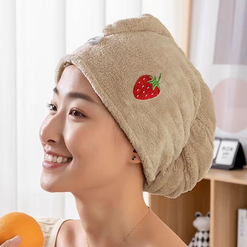 Női hajszárító sapka, abszorbeáló korall-flírez plüss, gyors száradás, hímzett széle, súly 80-99 g, 120D szál