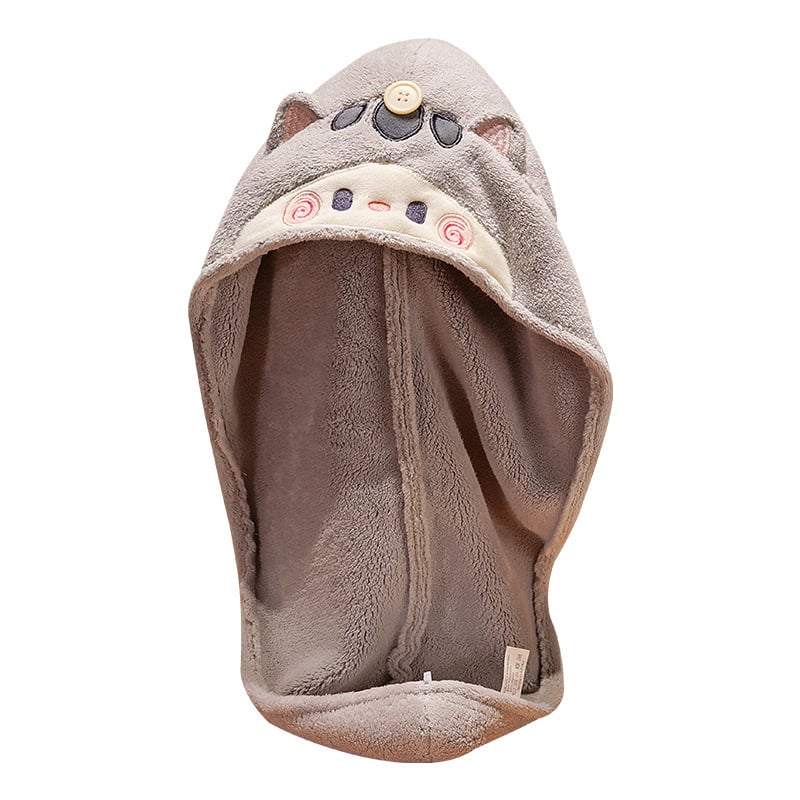 Sušacia čiapka na vlasy - polyester + kryštálovo jemná, super absorbčná a rýchloschnúca, vyšívaný roztomilý dizajn, hmotnosť 80–99 g