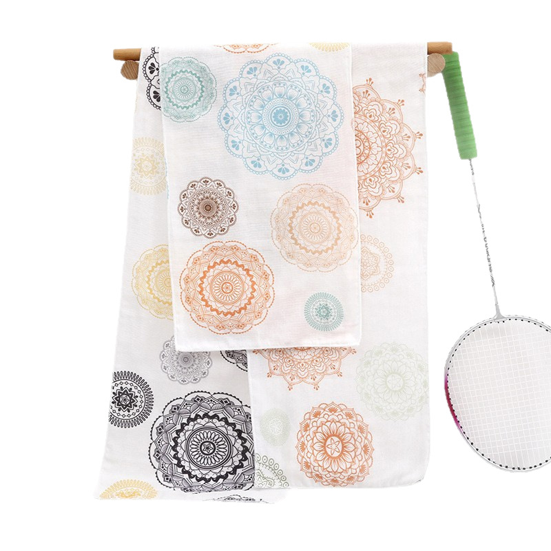 Jógás törölköző tiszta pamutból, lélegző, izzadságot felszívó, bőrbarát; 60 g, egyszálas fonal, 40 szál, nyomtatott gyártási folyamat, márka Pinhong