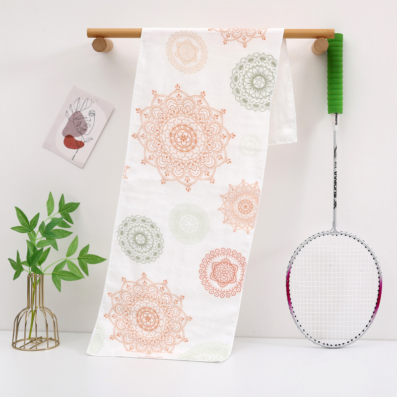 Jógás törölköző tiszta pamutból, lélegző, izzadságot felszívó, bőrbarát; 60 g, egyszálas fonal, 40 szál, nyomtatott gyártási folyamat, márka Pinhong