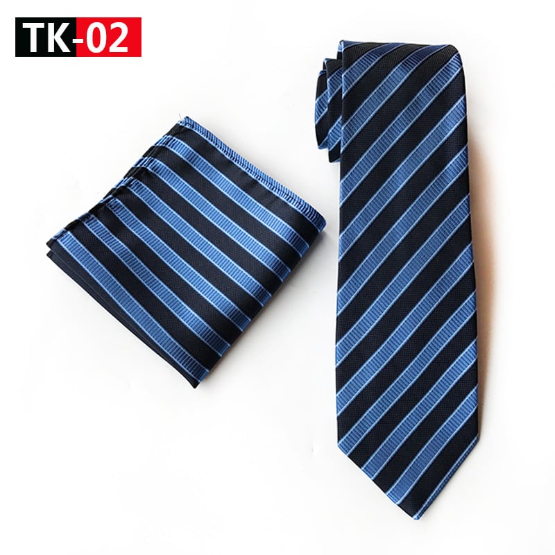 Σετ γραβάτας και χαρτομάντιλου τσέπης, ζακάρ πολυεστέρας, φλοράλ μοτίβο, αντρικό στυλ