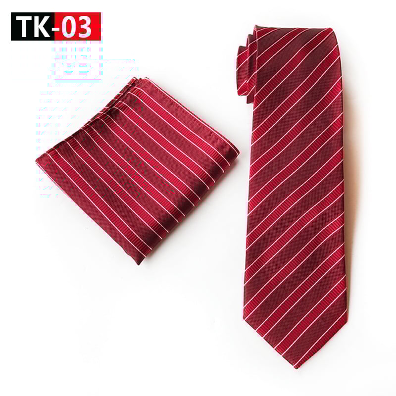 Σετ γραβάτας και χαρτομάντιλου τσέπης, ζακάρ πολυεστέρας, φλοράλ μοτίβο, αντρικό στυλ