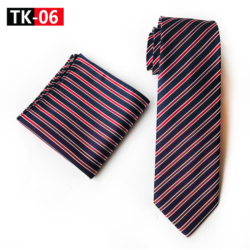 Σετ γραβάτας και χαρτομάντιλου τσέπης, ζακάρ πολυεστέρας, φλοράλ μοτίβο, αντρικό στυλ