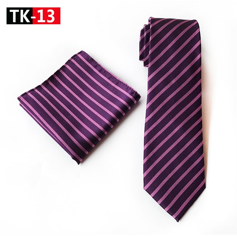 Σετ γραβάτας και χαρτομάντιλου τσέπης, ζακάρ πολυεστέρας, φλοράλ μοτίβο, αντρικό στυλ