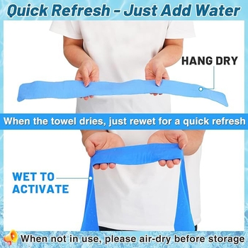 Sporthűtő törölköző PVA anyagból, sima szövés, 32-count, 80–100 g