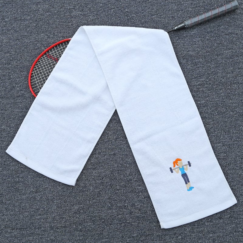 Prilagodljivi pamučni sportski ručnik s tiskanim logom, izvezen, 110 g, upijanje 11–15 s