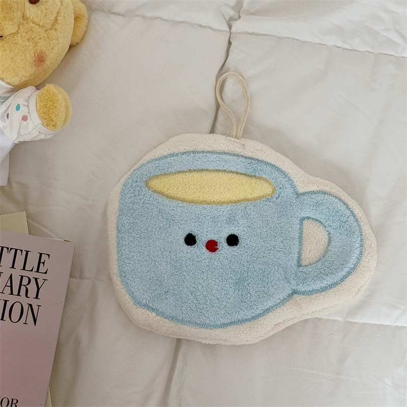 Kéztörlő korall fleece-ből, vastított, hímzett, 32 szálú, 30 g alatt, nedvszívó, gyorsan száradó, konyhai használatra