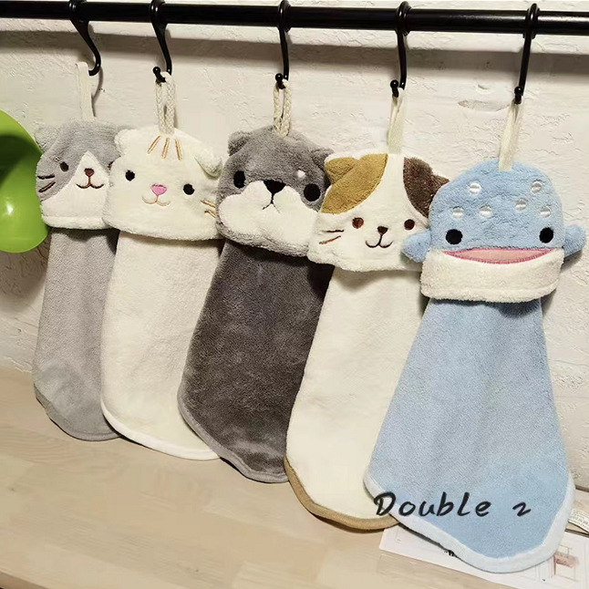 Zavjesna krpa za ruke s mačjim motívom, koralni fleece, upijajući i debeli kuhinjski ubrus, izrada: vez (materijal: koralni fleece; niti: 10; težina: 50–80 g; izrada)