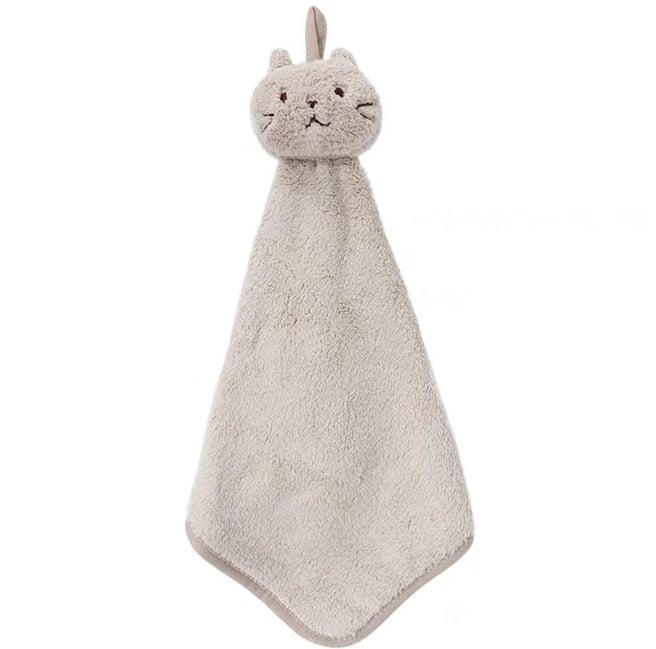 Zavjesna krpa za ruke s mačjim motívom, koralni fleece, upijajući i debeli kuhinjski ubrus, izrada: vez (materijal: koralni fleece; niti: 10; težina: 50–80 g; izrada)