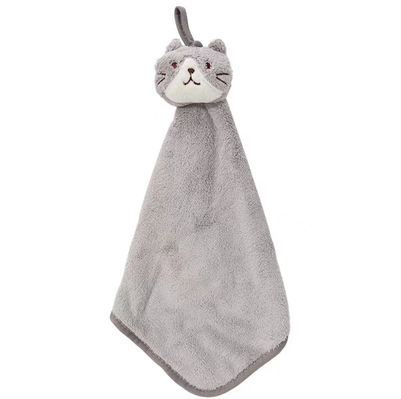Zavjesna krpa za ruke s mačjim motívom, koralni fleece, upijajući i debeli kuhinjski ubrus, izrada: vez (materijal: koralni fleece; niti: 10; težina: 50–80 g; izrada)