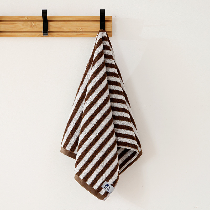 Japanski stil prugasti ručnik od 100% pamuka – ručnik za lice i ruke, ravno pleteno (Plain weave), 80–100 g, Kanghao