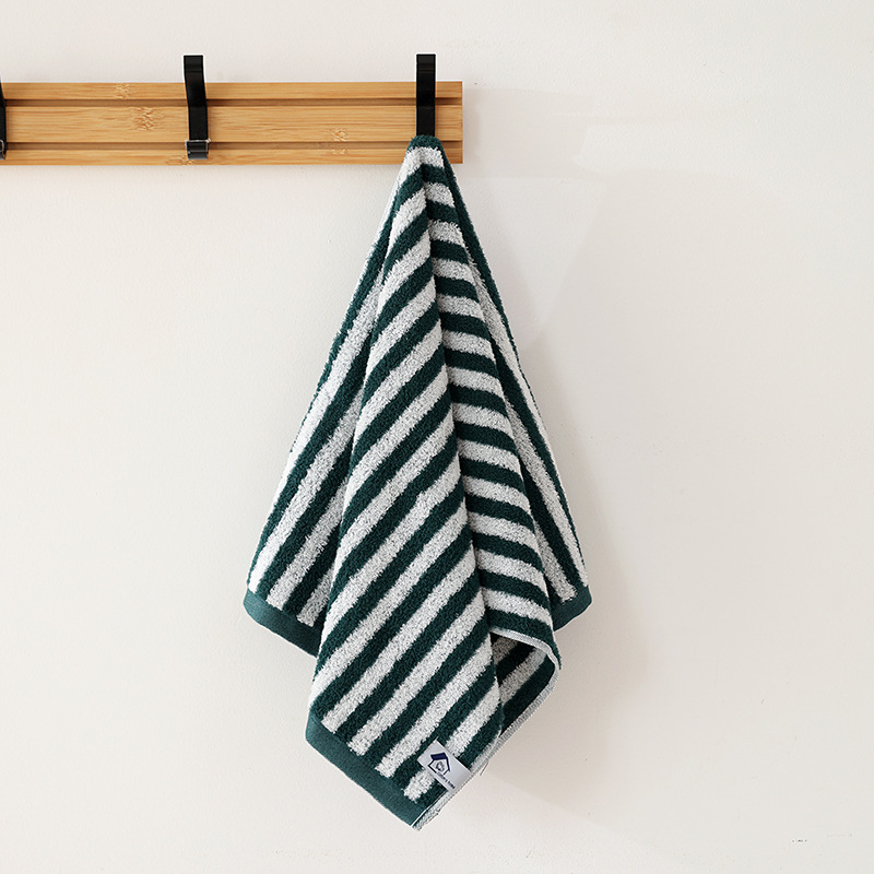 Japanski stil prugasti ručnik od 100% pamuka – ručnik za lice i ruke, ravno pleteno (Plain weave), 80–100 g, Kanghao