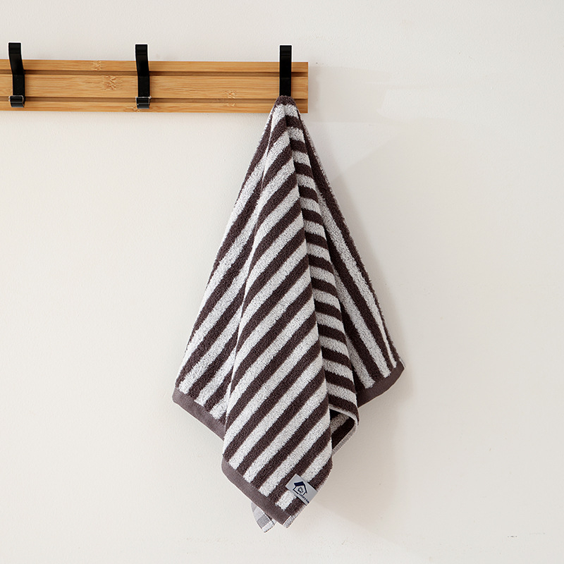 Japanski stil prugasti ručnik od 100% pamuka – ručnik za lice i ruke, ravno pleteno (Plain weave), 80–100 g, Kanghao