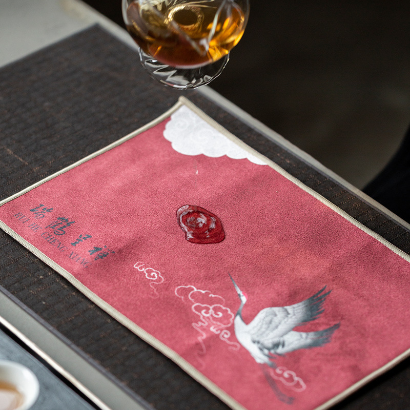 Prosop de ceai, stil retro, absorbant, inspirație Zen, țesătură dreptunghiulară