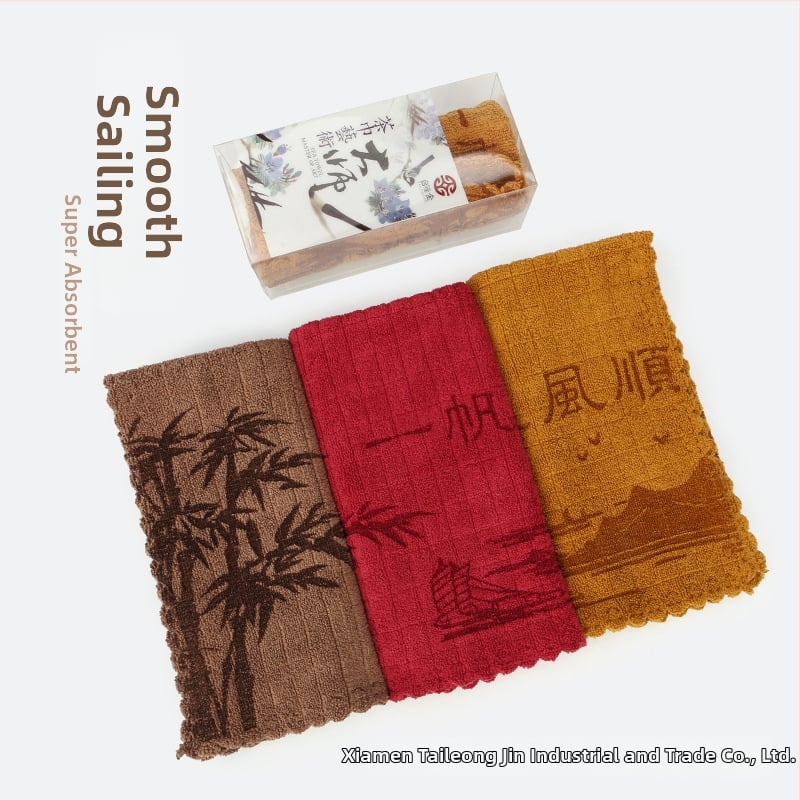 Tailong Gold Πετσέτα Τσαγιού από Υπερλεπτή Ίνα — 60 g, υψηλή απορροφητικότητα (5–10 s), διαδικασία εκτύπωσης