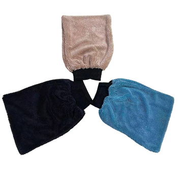 Mănuși de curățare auto cu țesătură absorbentă îngroșată și motif torsionat – absorbție puternică a apei, 60 g, margine cusută, personalizare și imprimare logo disponibile