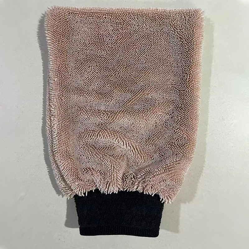 Mănuși de curățare auto cu țesătură absorbentă îngroșată și motif torsionat – absorbție puternică a apei, 60 g, margine cusută, personalizare și imprimare logo disponibile