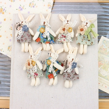 Accesorii din material textil pentru păpușă cu iepuraș dantelat, fabricat manual, rochie florală, model cățeluș, stil IN