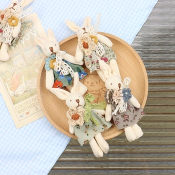 Accesorii din material textil pentru păpușă cu iepuraș dantelat, fabricat manual, rochie florală, model cățeluș, stil IN