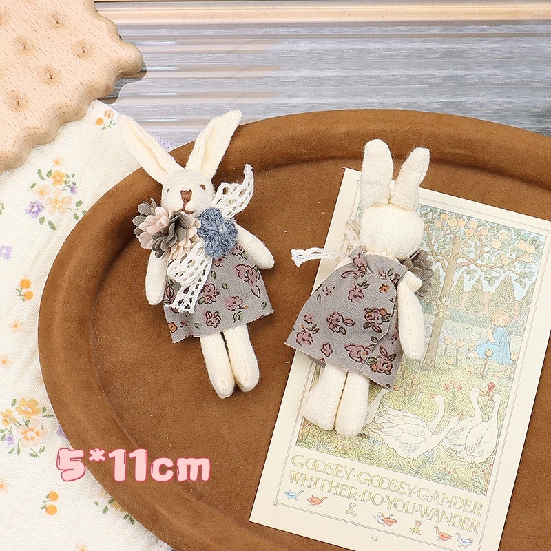 Accesorii din material textil pentru păpușă cu iepuraș dantelat, fabricat manual, rochie florală, model cățeluș, stil IN