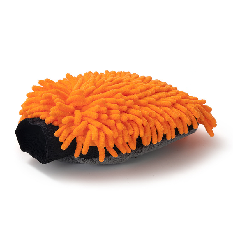 Mănuși pentru spălat mașina din chenille, impermeabile, cu față dublă și căptușeală fleece