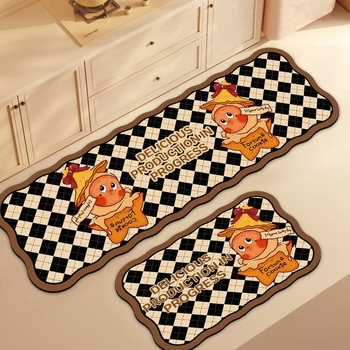 Двоен комплект кухненски подложки от силиконова диатомова глина – бързо попиване, бързо сушене, антихлъзгащи квадратни подложки за дома