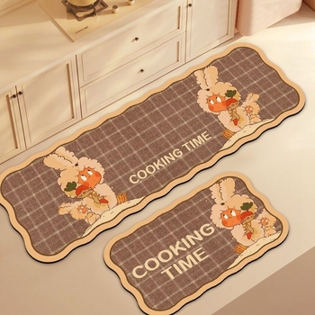 Двоен комплект кухненски подложки от силиконова диатомова глина – бързо попиване, бързо сушене, антихлъзгащи квадратни подложки за дома