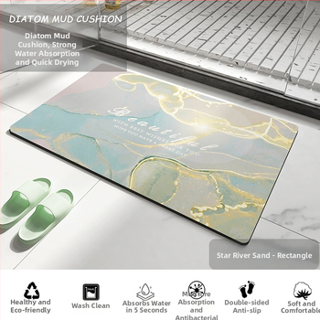 Кухненска подложка от диатомова земя — водопоглъщане на вода и масло; противохлъзгаща; модел на ивици; квадратна форма; персонализирано печатане