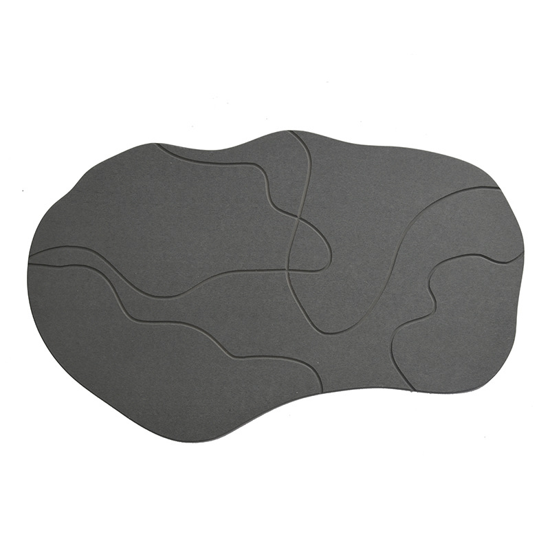 Антиплъзгаща се баня подложка — извънземно-образна форма, ивици (диатомова глина, CNC изработка, Баня)