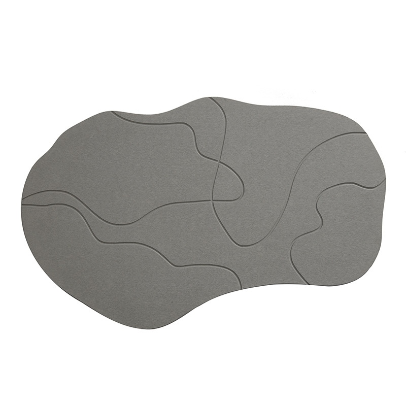 Антиплъзгаща се баня подложка — извънземно-образна форма, ивици (диатомова глина, CNC изработка, Баня)