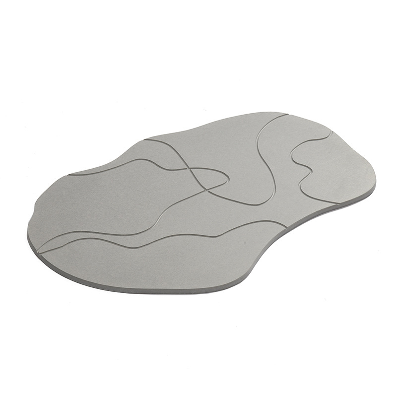 Антиплъзгаща се баня подложка — извънземно-образна форма, ивици (диатомова глина, CNC изработка, Баня)