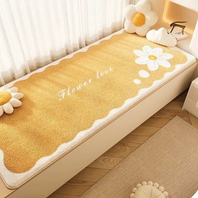 Плюшен прозоречен мат в стил Инс, правоъгълна форма, модел райета/солиден/карикатура, миещ се