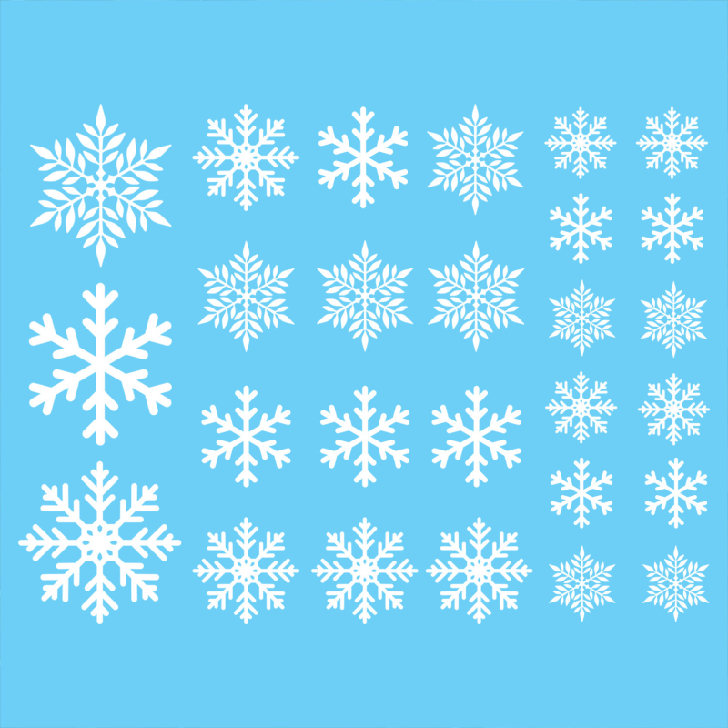 Прозоречни стикери за стъкло с мотив снежинка, двустранни електростатични лепенки, PVC, 1 бр., декоративни за хол и спалня