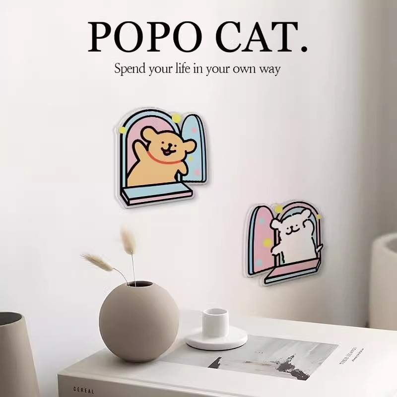 Акрилен стенен стикер с карикатурни животни – 1 брой; водоустойчив, антистатичен, влагоустойчив, против мухъл; дизайн с карикатурни животни; подходящ за хол, спалня, кабинет, баня, антре.