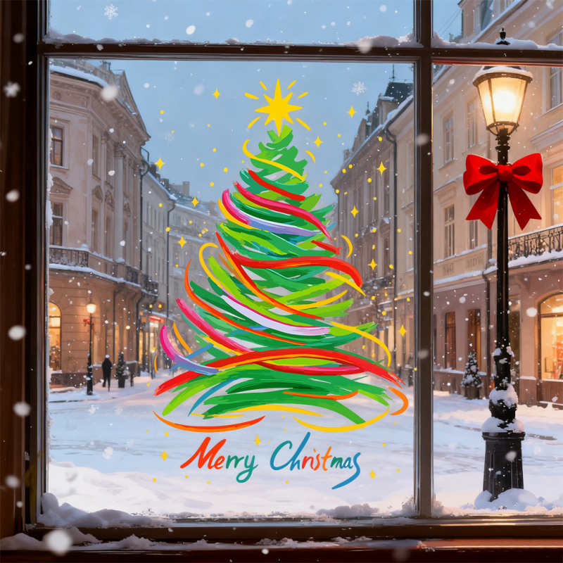 Elektrostatične staklene naljepnice za božićno drvce – nordijski stil, uzorak Drugo, marka Over