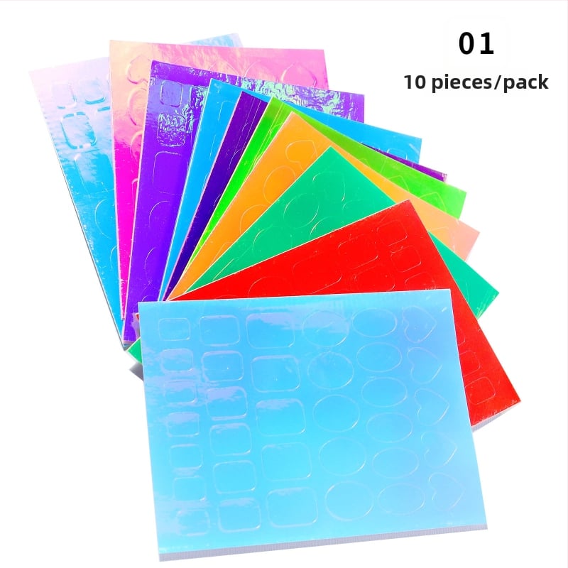 Manzilin Küünekunst Aurora Jää Klaas Liim Stiikerid, Ruuduline Muster, Väike Värske Stiil, 100 Tükki, OEM Privaatne Bränd