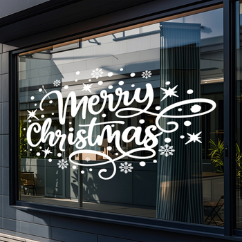 Etichete electrostatice din PVC pentru sticlă – stil Nordic, motiv Binecuvântarea Crăciunului